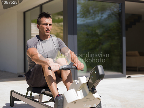 Image of man doing morning exercises