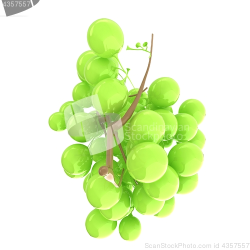 Image of Healthy fruits Green wine grapes isolated white background. Bunc