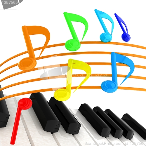 Image of music notes  background. 3D illustration