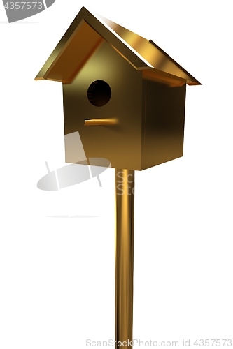 Image of Golden nesting box. 3d illustration