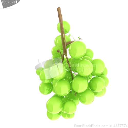 Image of Healthy fruits Green wine grapes isolated white background. Bunc