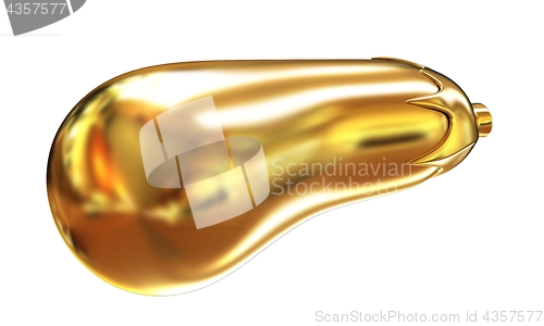 Image of Gold Eggplant icon. 3d Illustration