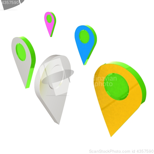 Image of Realistic 3d pointer of map. 3d illustration