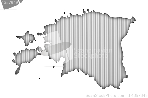 Image of Map of Estonia on corrugated iron