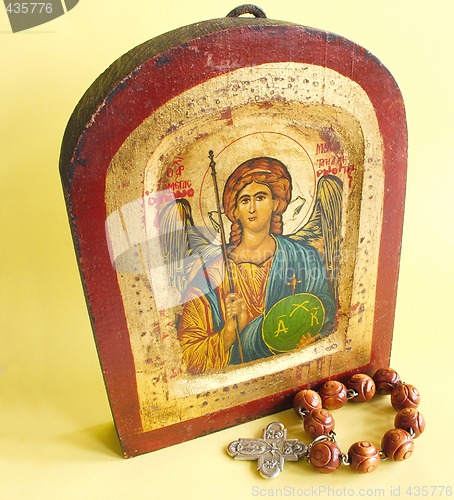 Image of rosary and icon