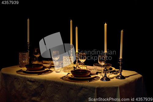 Image of Decorated table with candles.