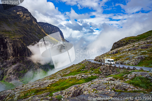 Image of VR Caravan car travels on the highway.