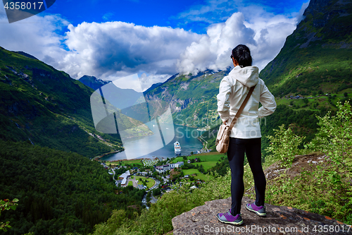 Image of Geiranger fjord, Norway.