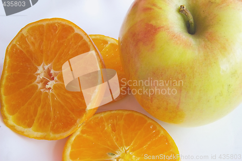 Image of apple and oranges