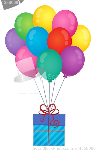 Image of Balloons with gift theme image 1