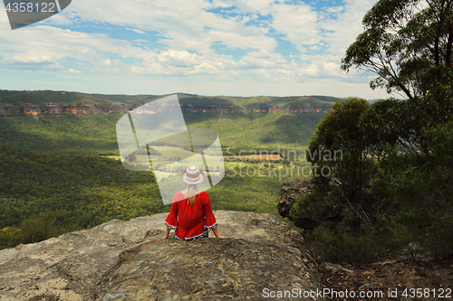 Image of Relaxing with a beautiful vista of mountain and valley views