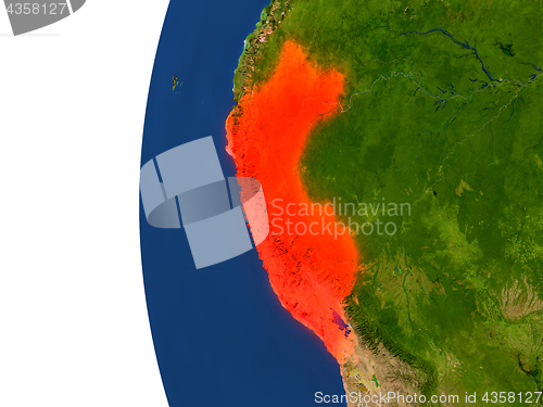 Image of Peru on globe