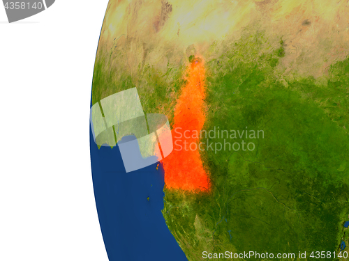 Image of Cameroon on globe