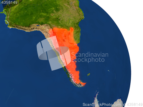 Image of Map of Argentina in red