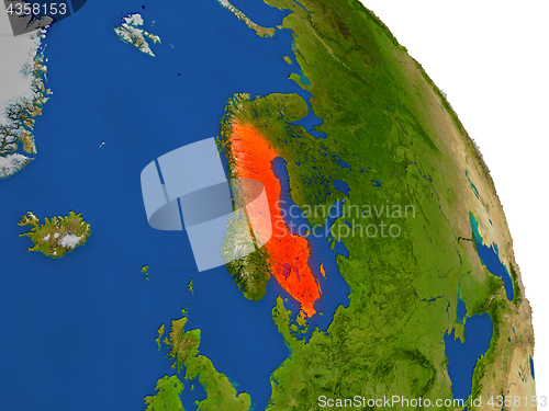 Image of Map of Sweden in red