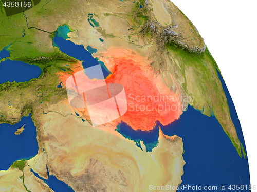 Image of Map of Iran in red
