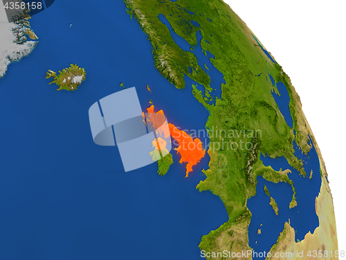 Image of Map of United Kingdom in red