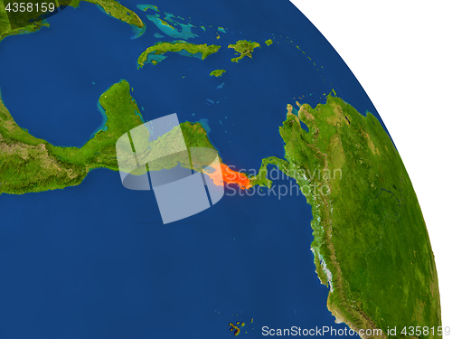 Image of Map of Costa Rica in red