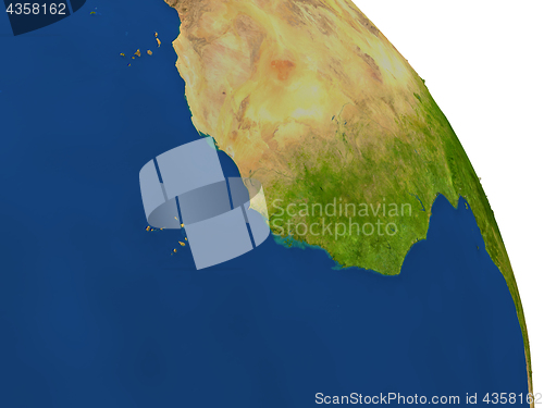 Image of Map of Gambia in red