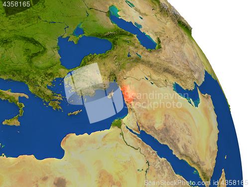 Image of Map of Lebanon in red