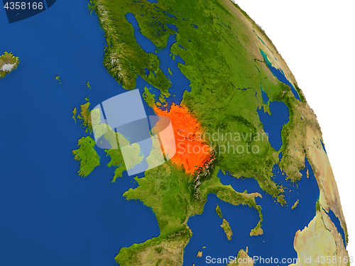 Image of Map of Germany in red