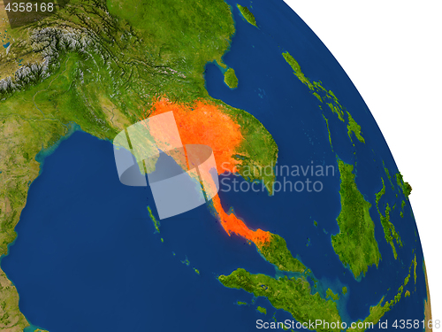 Image of Map of Thailand in red