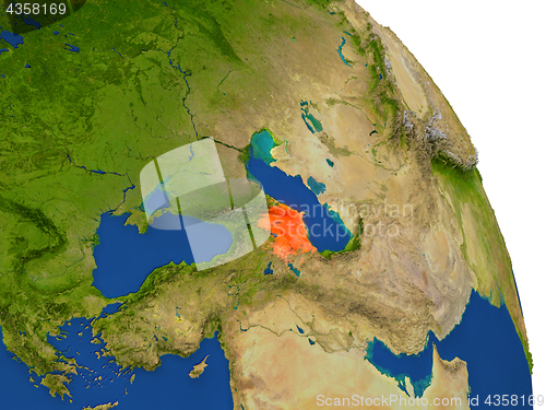 Image of Map of Azerbaijan in red