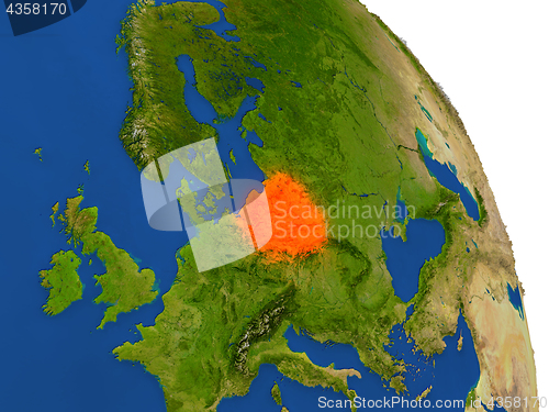 Image of Map of Poland in red