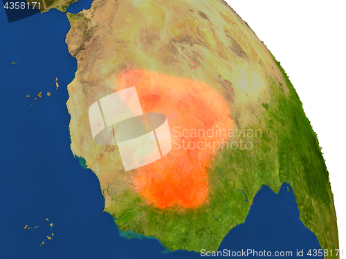 Image of Map of Mali in red