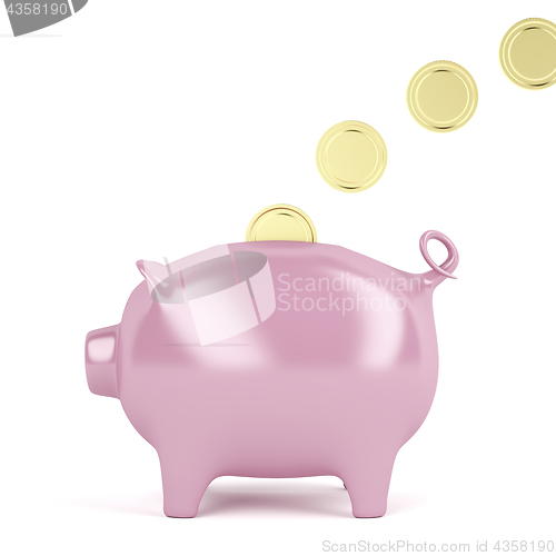 Image of Piggy bank and coins