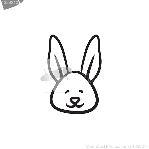 Image of Easter bunny sketch icon.