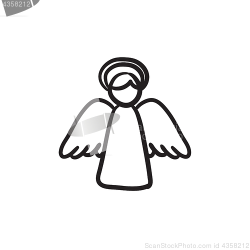 Image of Easter angel sketch icon.