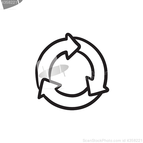 Image of Arrows circle sketch icon.