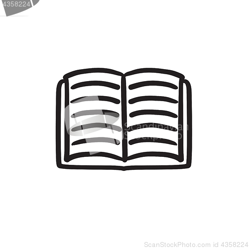 Image of Open book sketch icon.