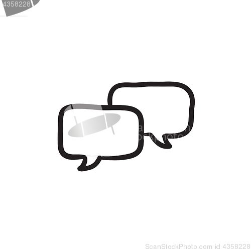 Image of Speech squares sketch icon.