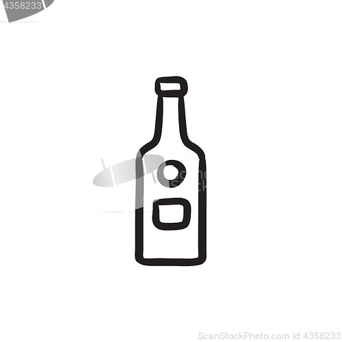 Image of Glass bottle sketch icon.