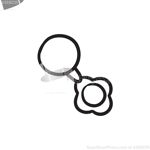 Image of Baby rattle sketch icon.