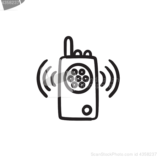 Image of Radio set sketch icon.