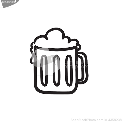 Image of Mug of beer sketch icon.