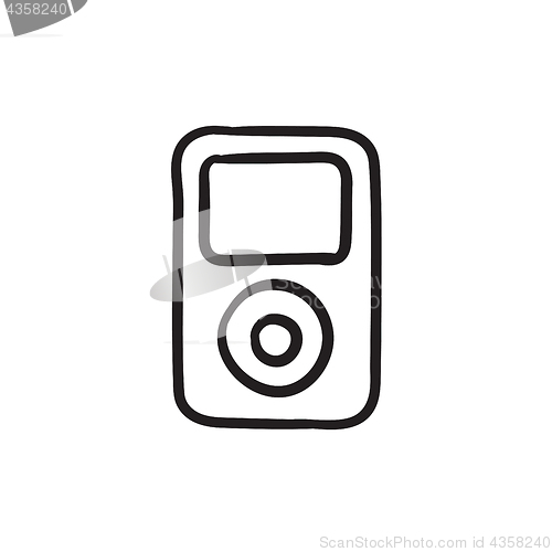 Image of MP3 player sketch icon.