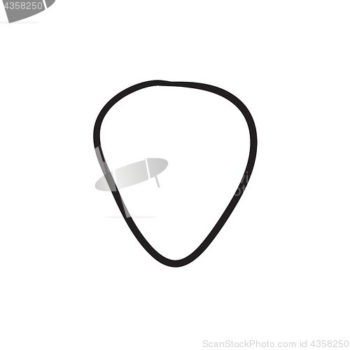 Image of Guitar pick sketch icon.