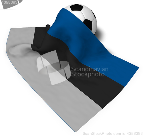 Image of soccer ball and flag of estonia - 3d rendering