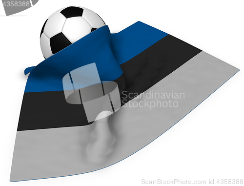 Image of soccer ball and flag of estonia - 3d rendering