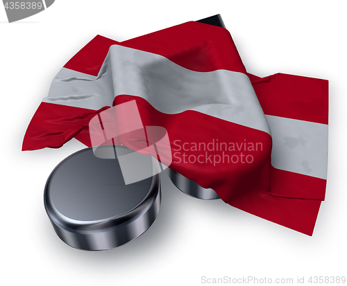 Image of music note and austrian flag - 3d rendering