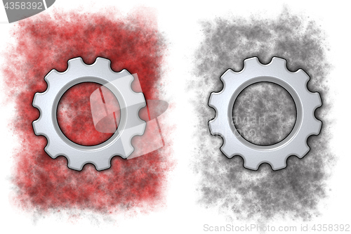 Image of gear wheel banner background - 3d rendering