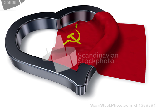 Image of flag of the soviet union and heart symbol - 3d rendering