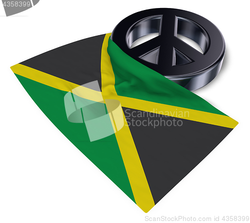Image of peace symbol and flag of jamaica - 3d rendering