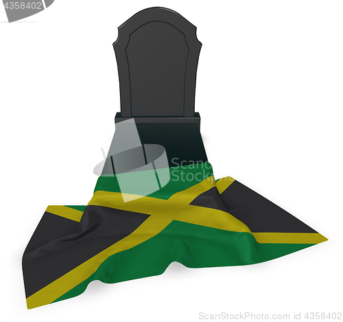Image of gravestone and flag of jamaica - 3d rendering