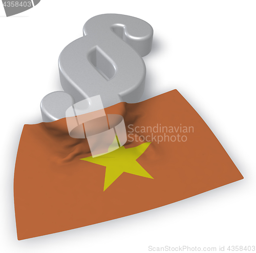 Image of flag of vietnam and paragraph symbol - 3d illustration