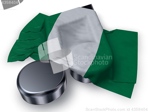 Image of music note and flag of nigeria - 3d rendering